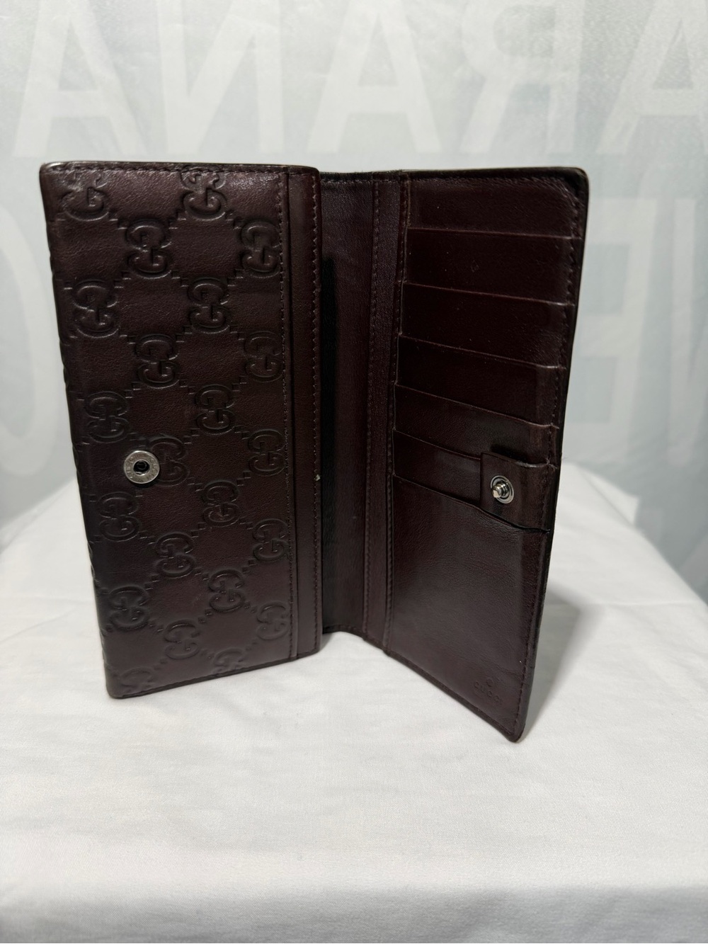 Gucci Dark Brown Embossed GG Continental Wallet - Picture 3 of 5
